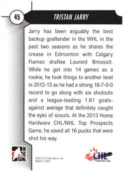 2012-13 In The Game Draft Prospects #45 Tristan Jarry Back
