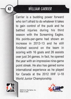 2012-13 In The Game Draft Prospects #47 William Carrier Back