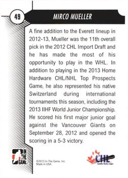 2012-13 In The Game Draft Prospects #49 Mirco Mueller Back