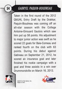 2012-13 In The Game Draft Prospects #54 Gabryel Paquin-Boudreau Back