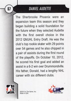 2012-13 In The Game Draft Prospects #67 Daniel Audette Back