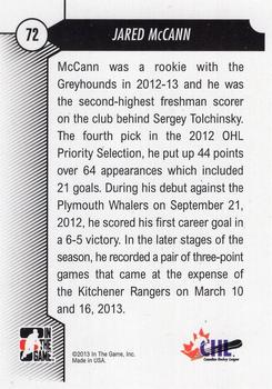 2012-13 In The Game Draft Prospects #72 Jared McCann Back