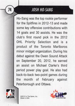 2012-13 In The Game Draft Prospects #74 Josh Ho-Sang Back
