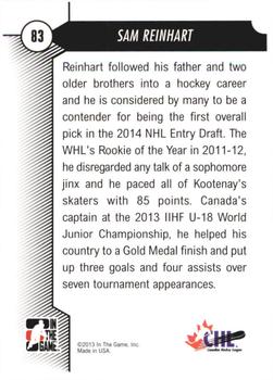 2012-13 In The Game Draft Prospects #83 Sam Reinhart Back
