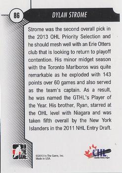 2012-13 In The Game Draft Prospects #86 Dylan Strome Back