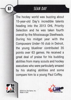 2012-13 In The Game Draft Prospects #87 Sean Day Back