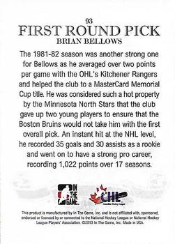 2012-13 In The Game Draft Prospects #93 Brian Bellows Back