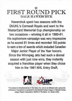 2012-13 In The Game Draft Prospects #97 Dale Hawerchuk Back