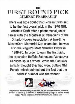 2012-13 In The Game Draft Prospects #104 Gilbert Perreault Back