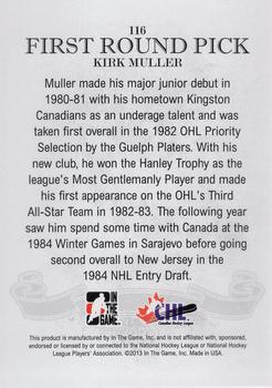 2012-13 In The Game Draft Prospects #116 Kirk Muller Back