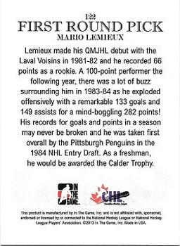 2012-13 In The Game Draft Prospects #122 Mario Lemieux Back