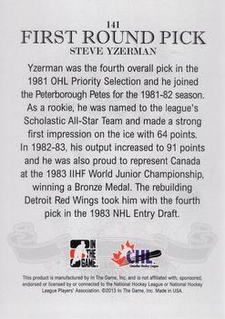 2012-13 In The Game Draft Prospects #141 Steve Yzerman Back