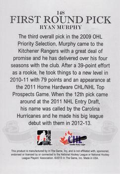2012-13 In The Game Draft Prospects #148 Ryan Murphy Back