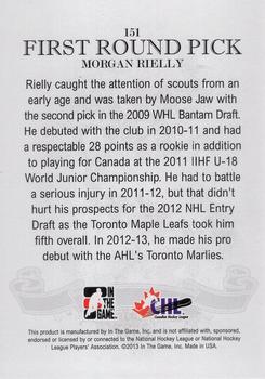 2012-13 In The Game Draft Prospects #151 Morgan Rielly Back