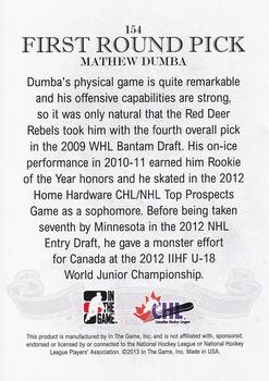 2012-13 In The Game Draft Prospects #154 Mathew Dumba Back