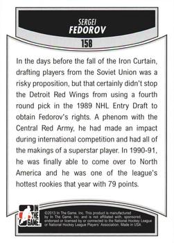 2012-13 In The Game Draft Prospects #158 Sergei Fedorov Back
