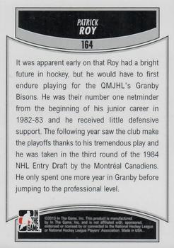 2012-13 In The Game Draft Prospects #164 Patrick Roy Back