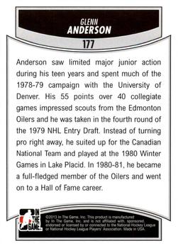 2012-13 In The Game Draft Prospects #177 Glenn Anderson Back