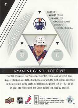 2013-14 Upper Deck Trilogy #41 Ryan Nugent-Hopkins Back