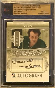 2012-13 In The Game Ultimate Memorabilia - Enshrined Autographs #14 Dave Keon Front