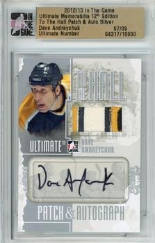 2012-13 In The Game Ultimate Memorabilia - To the Hall Autograph Patches #2 Dave Andreychuk Front