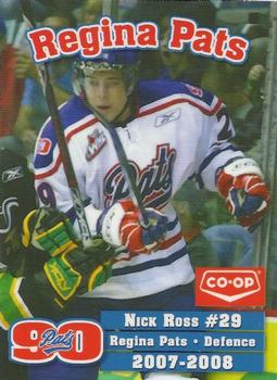 2007-08 Co-op Regina Pats (WHL) #23 Nick Ross Front