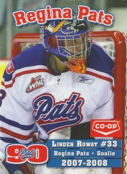 2007-08 Co-op Regina Pats (WHL) #24 Linden Rowat Front