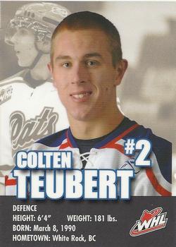 2007-08 Co-op Regina Pats (WHL) #26 Colten Teubert Back