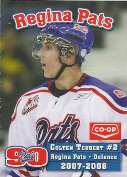 2007-08 Co-op Regina Pats (WHL) #26 Colten Teubert Front