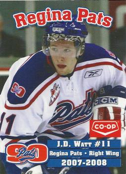 2007-08 Co-op Regina Pats (WHL) #27 J.D. Watt Front