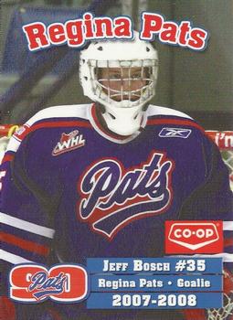 2007-08 Co-op Regina Pats (WHL) #3 Jeff Bosch Front