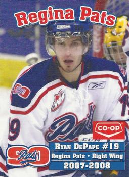 2007-08 Co-op Regina Pats (WHL) #5 Ryan DePape Front