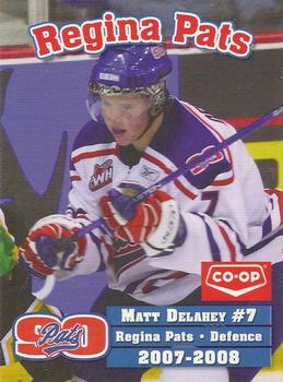 2007-08 Co-op Regina Pats (WHL) #6 Matt Delahey Front