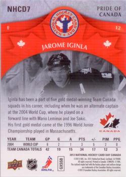 2013 Upper Deck National Hockey Card Day Canada #NHCD7 Jarome Iginla Back