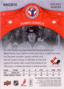 2013 Upper Deck National Hockey Card Day Canada #NHCD14 Mario Lemieux Back