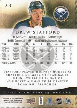 2013-14 Upper Deck Artifacts #23 Drew Stafford Back