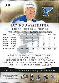 2013-14 Upper Deck Artifacts #38 Jay Bouwmeester Back