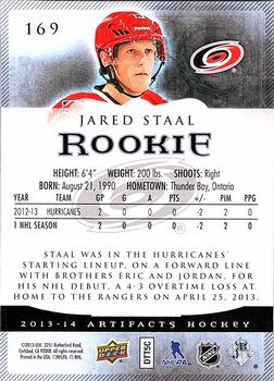 2013-14 Upper Deck Artifacts #169 Jared Staal Back