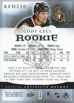 2013-14 Upper Deck Artifacts #RED220 Cody Ceci Back
