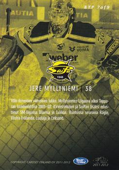 2011-12 Cardset Finland - Between The Pipes #BTP7 Jere Myllyniemi Back