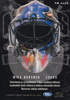 2011-12 Cardset Finland - The Masks #TM4a Mika Noronen Back