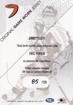 2011-12 Cardset Finland - Game Worn Jersey Exchange #NNO Eric Perrin Back