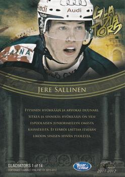 2011-12 Cardset Finland - Gladiators #GLD1 Jere Sallinen Back