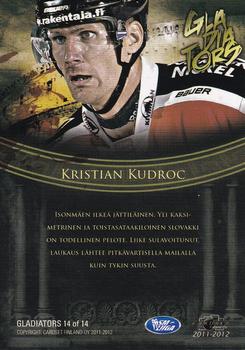 2011-12 Cardset Finland - Gladiators #GLD14 Kristian Kudroc Back