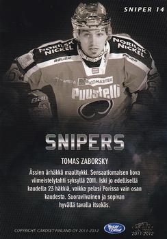 2011-12 Cardset Finland - Snipers #SN14 Tomas Zaborsky Back
