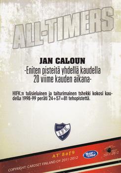 2011-12 Cardset Finland - All-Timers #AT 8 Jan Caloun Back