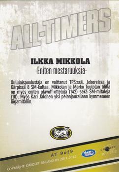 2011-12 Cardset Finland - All-Timers #AT 9 Ilkka Mikkola Back