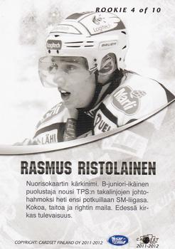 2011-12 Cardset Finland - Rookie #RK4 Rasmus Ristolainen Back