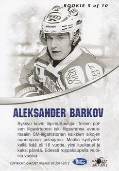 2011-12 Cardset Finland - Rookie #RK5 Aleksander Barkov Back