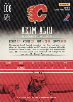 2012-13 Panini Prime #108 Akim Aliu Back